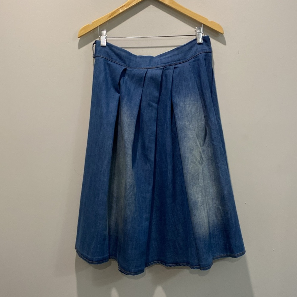 Elegant Blue A-Line Skirt - Picture 11 of 15